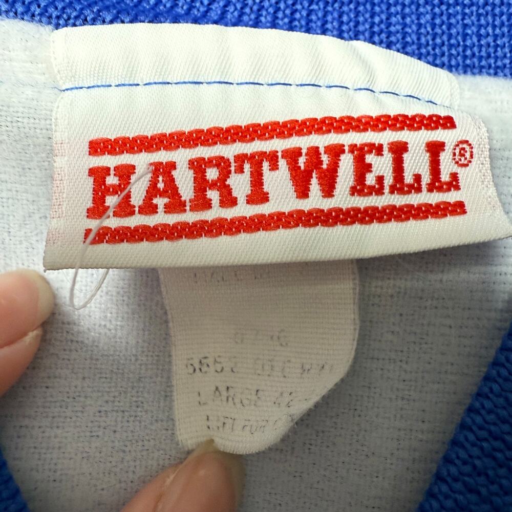 Hartwell Varsity Jacket Men's Large Blue and White ATM Branded Button Front - Picture 2 of 8
